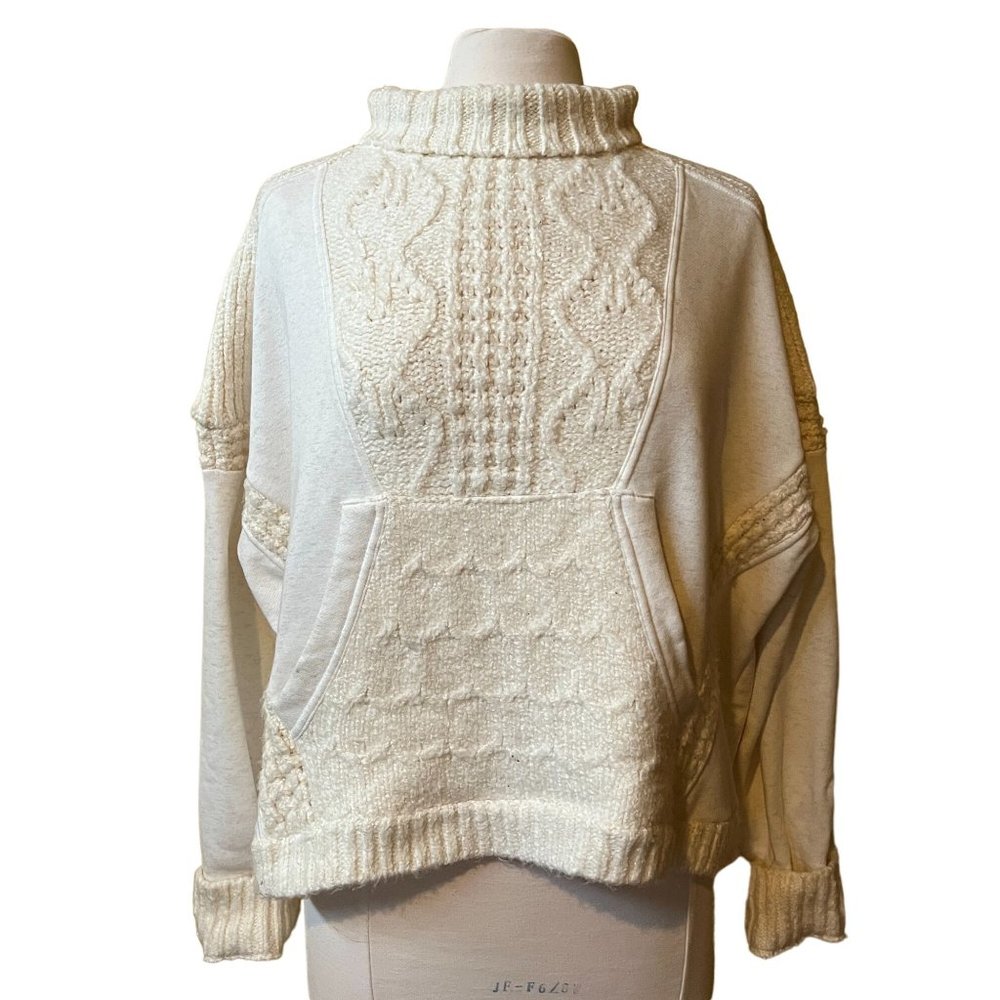 Daily Practice by Anthropologie Cable-Knit Ivory Sweater XL
